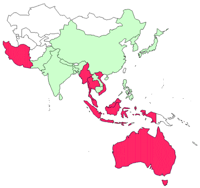 map of presence in Australia